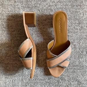 Coach Nude Low Heel Sandals